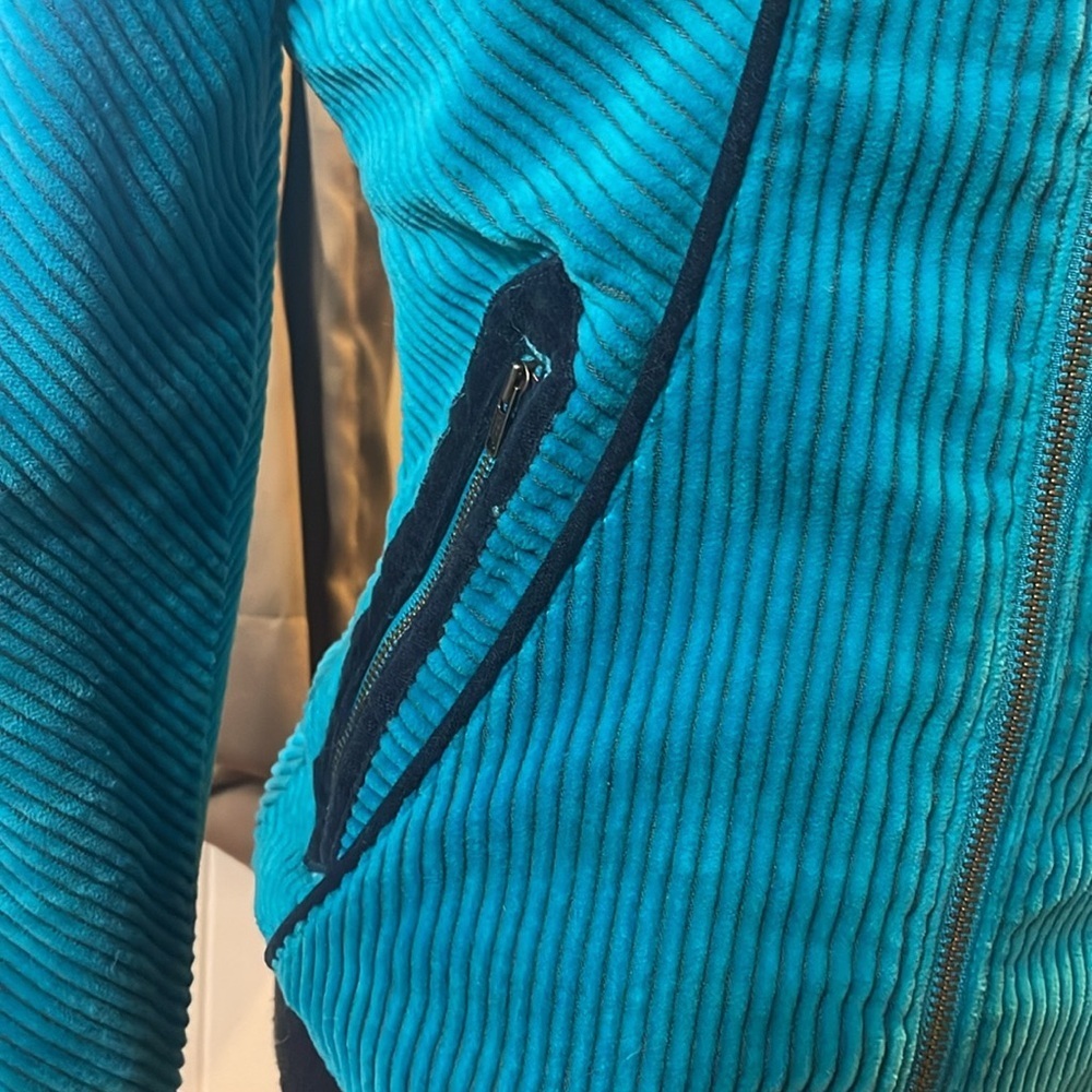 Vintage Oakley Size Small Quilted Corduroy aqua Jacket - Picture 4 of 14